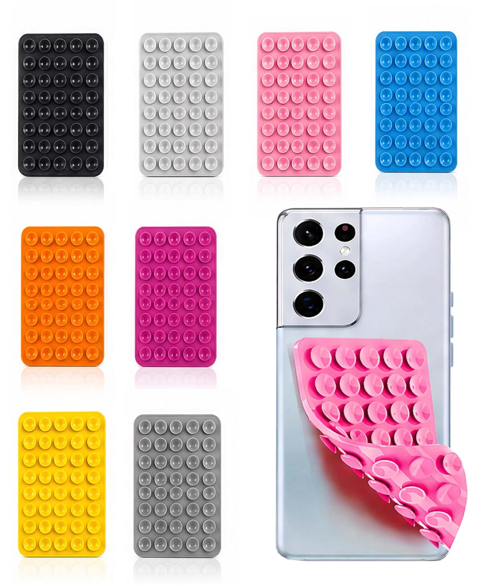 8 Pack Double Reusable Sticky Pad for Phone Case, Strong Grip Holder Hands-Free Phone Accessories for Selfies & Videos-image-46