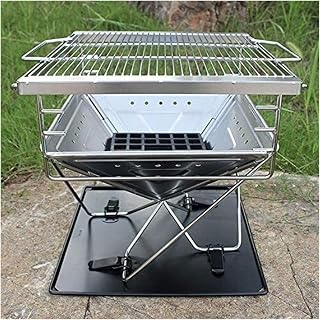 Outdoor Fire Pit BBQ Grill Bonfire Pit Outdoor Fire Pit Portable Fire Pit Integrated Design High Temperature Resistant Stainless Steel Multi-Purpose