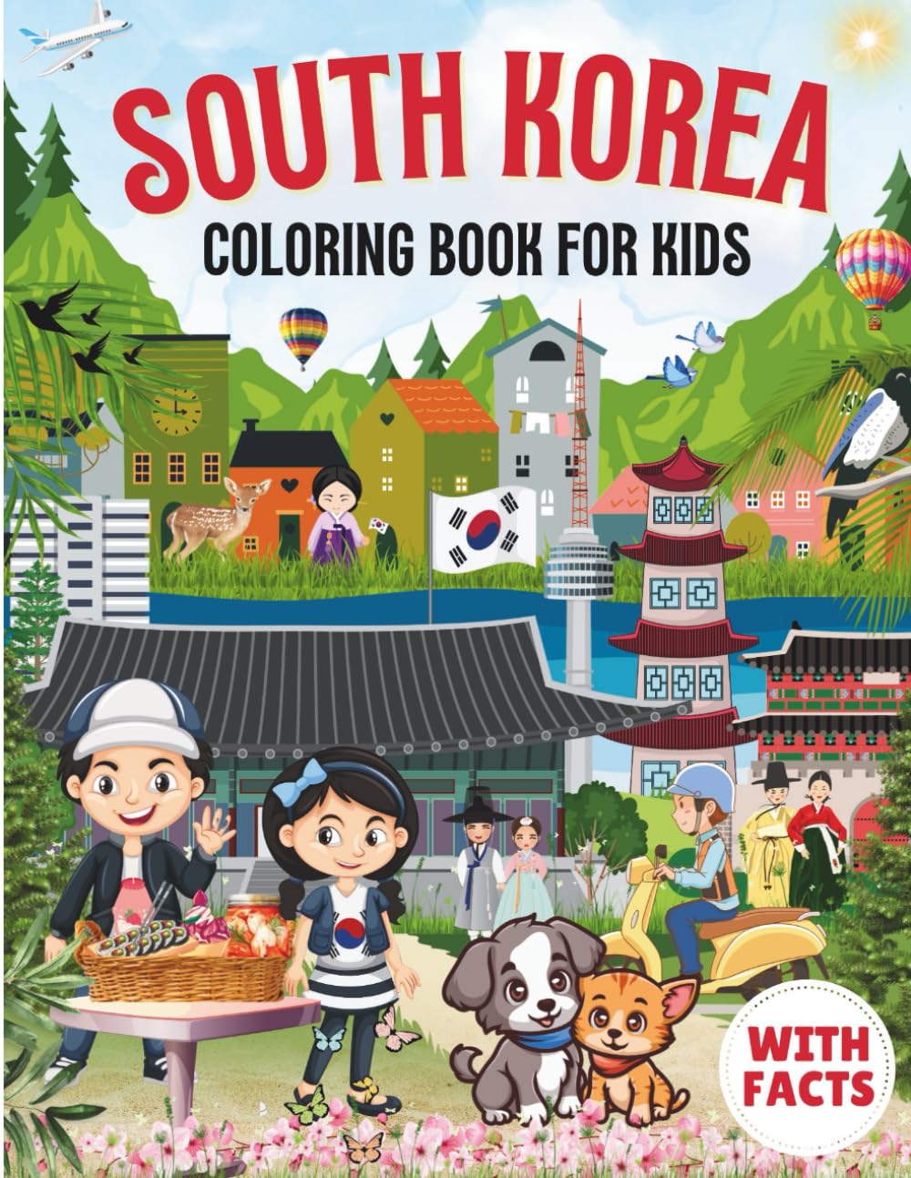 South Korea Coloring Book for kids with facts