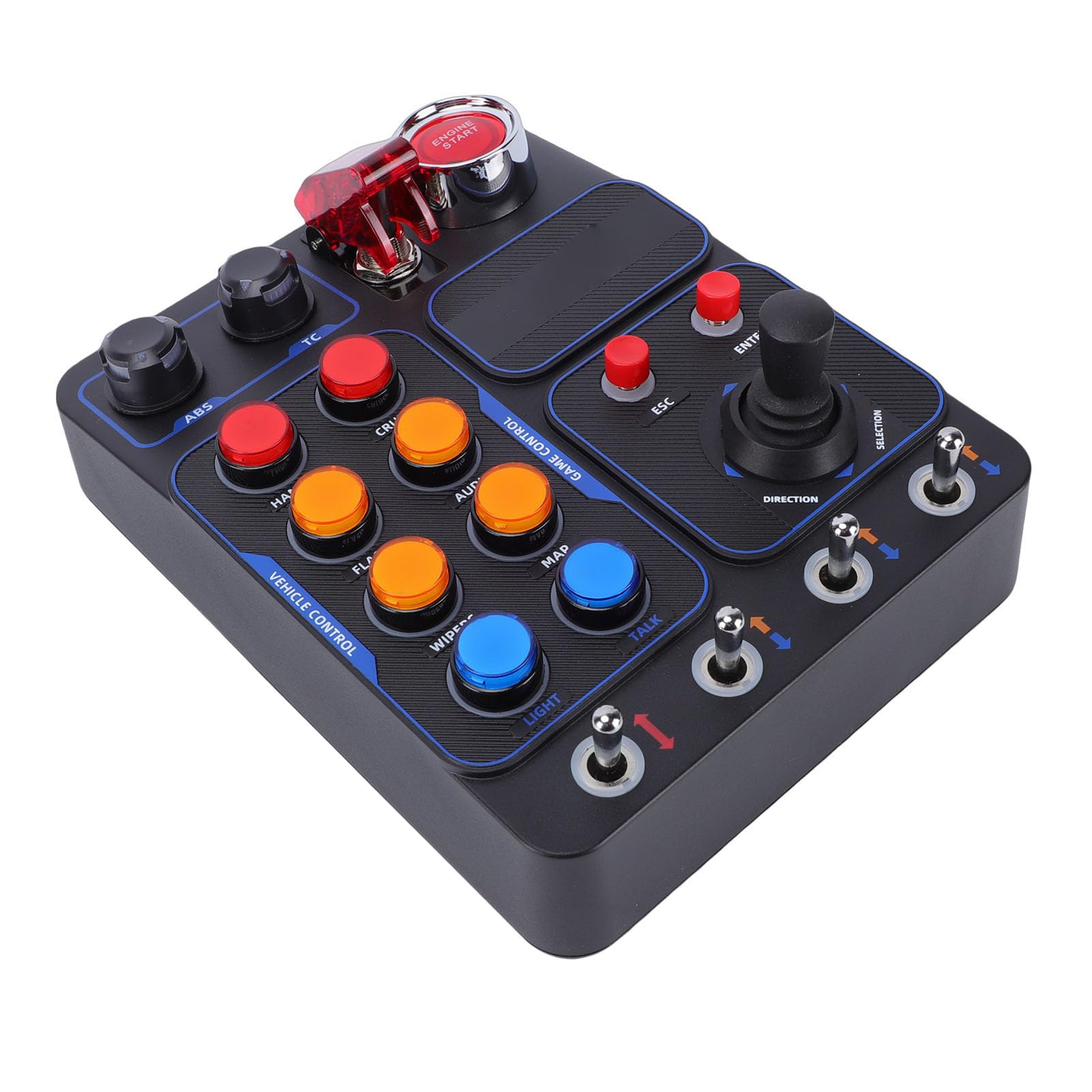 Skrzynka Kontrolna Simulator Racing 30 Programowalnych Klawiszy Podświetlenie RGB dla Gier Komputerowych Skrzynka z Przyciskami Centralna Sterownicza z 19 Przyciskami