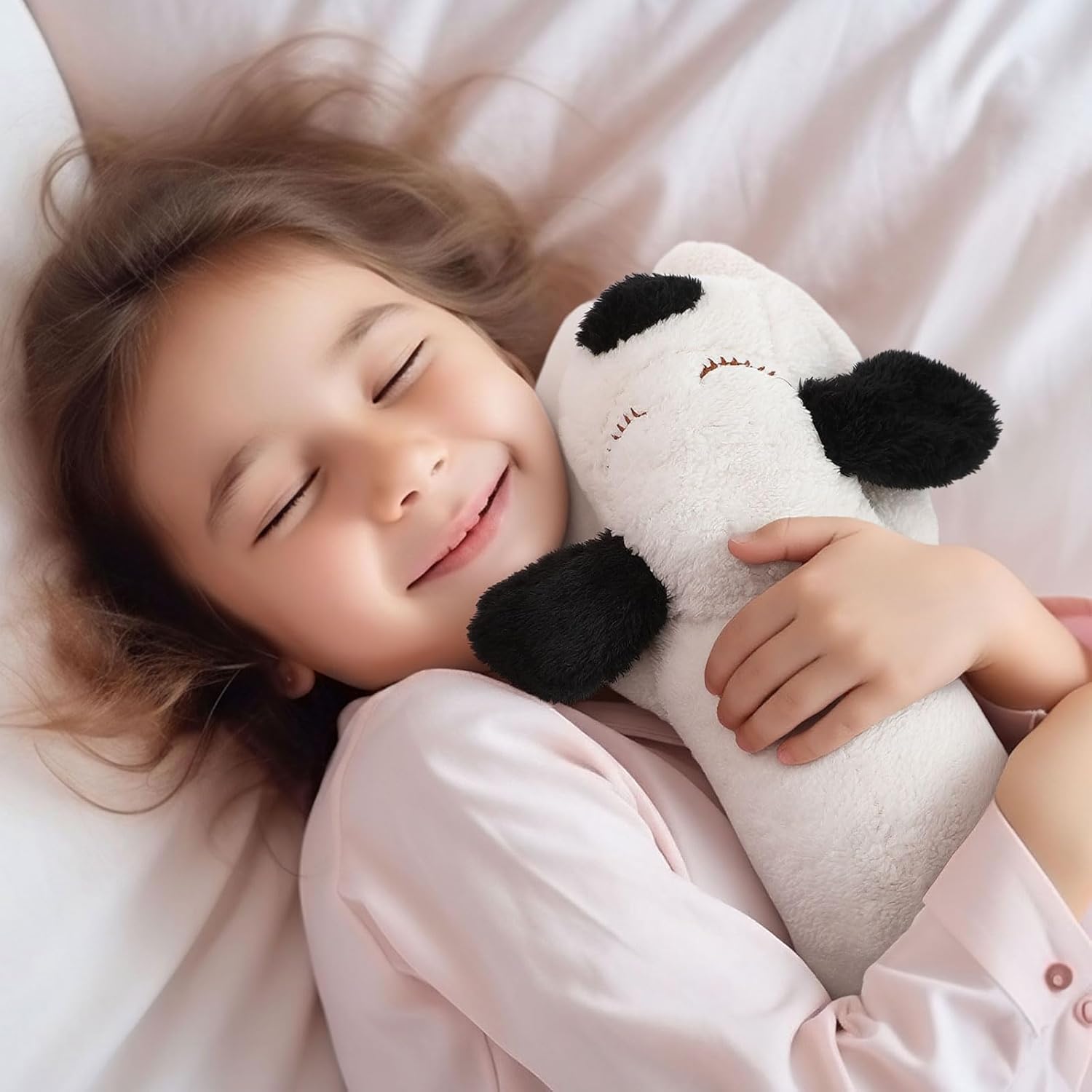 Queekay Dog Body Pillow Stuffed Animals Plush Long Body Pillow for Dogs Large Sleeping Hugging Puppy Cushion Gift for Birthday Party(23.6 Inch,Black and Beige) - Image 6