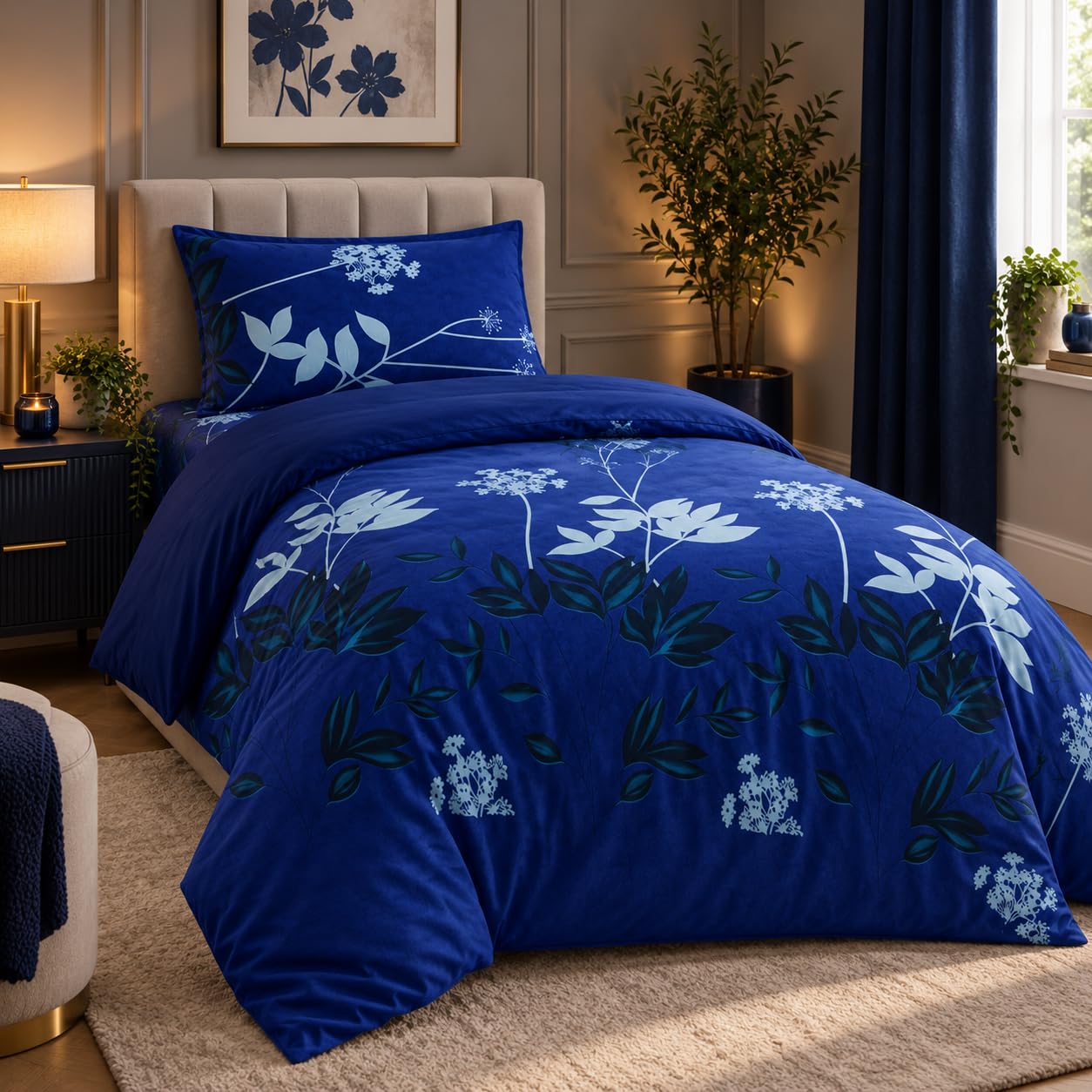 Opulent Living Duvet Cover Sets Single 3pc - Fitted Sheet & Pillow Cover
