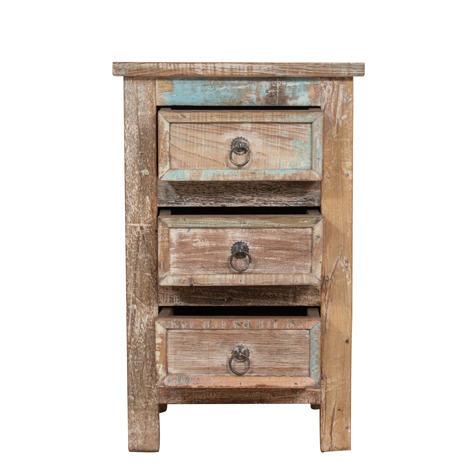 Biscottini Mesita de Noche Vintage 62x33x39 cm - Mesillas de Noche Dormitorio en Madera Maciza - Mesita Auxiliar Salon Made in Italy