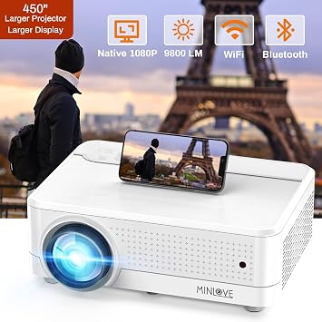 Native 1080p WiFi Bluetooth Projector 