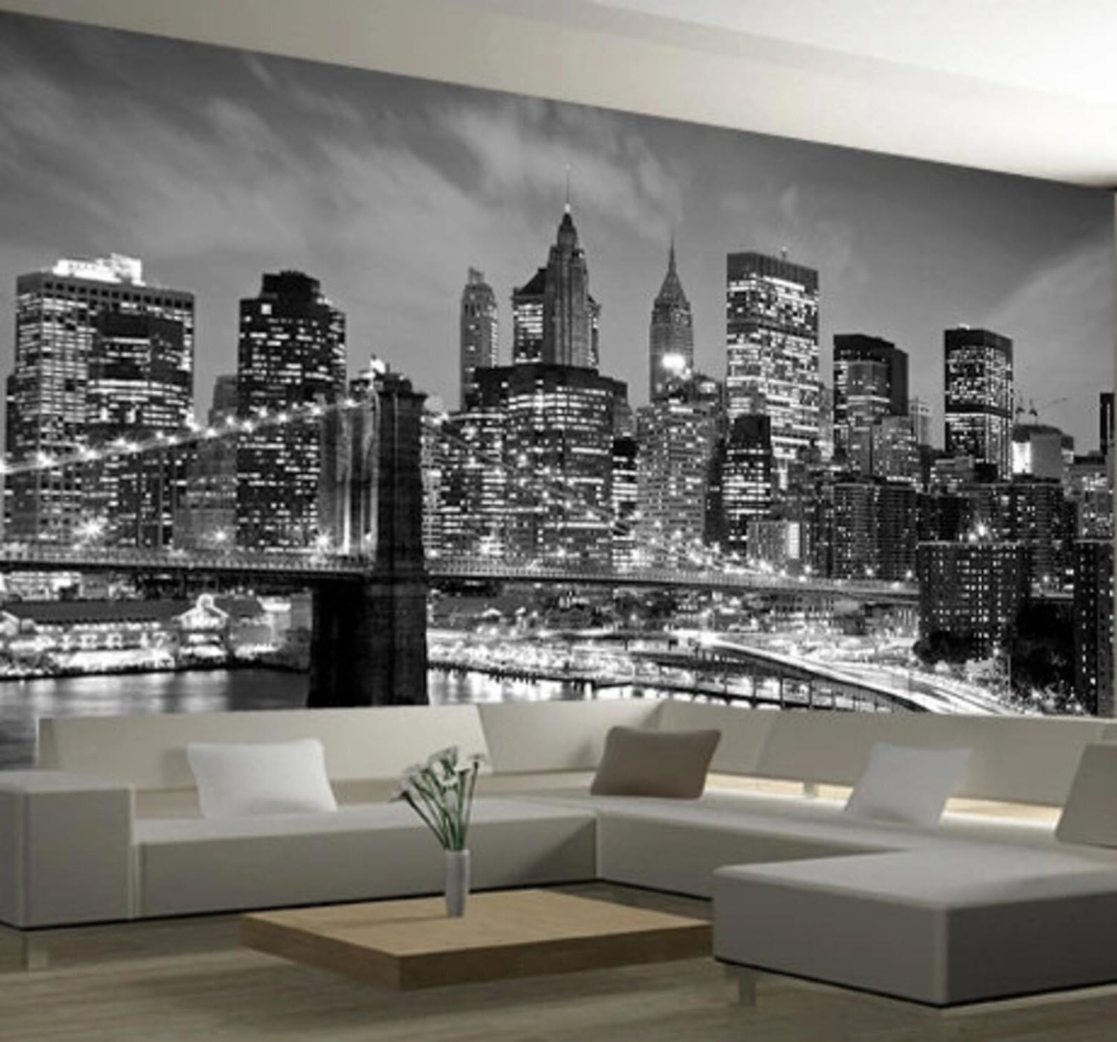 Hand Drawn Three Dimensional Black and White City Architecture Night Scene 3D Wallpaper Easy Install Feature Office Living Room Sofa Bedroom TV Background Wall Decoration-200cm×140cm