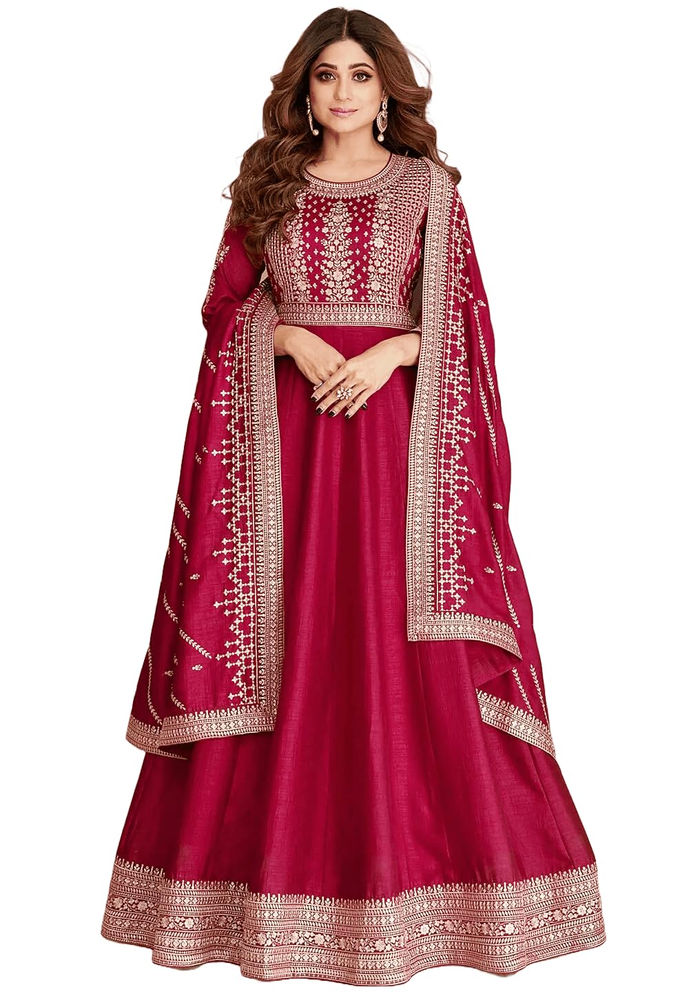 Golakiya Saree's embroideried anarkali gown with dupatta set for women-picture-41