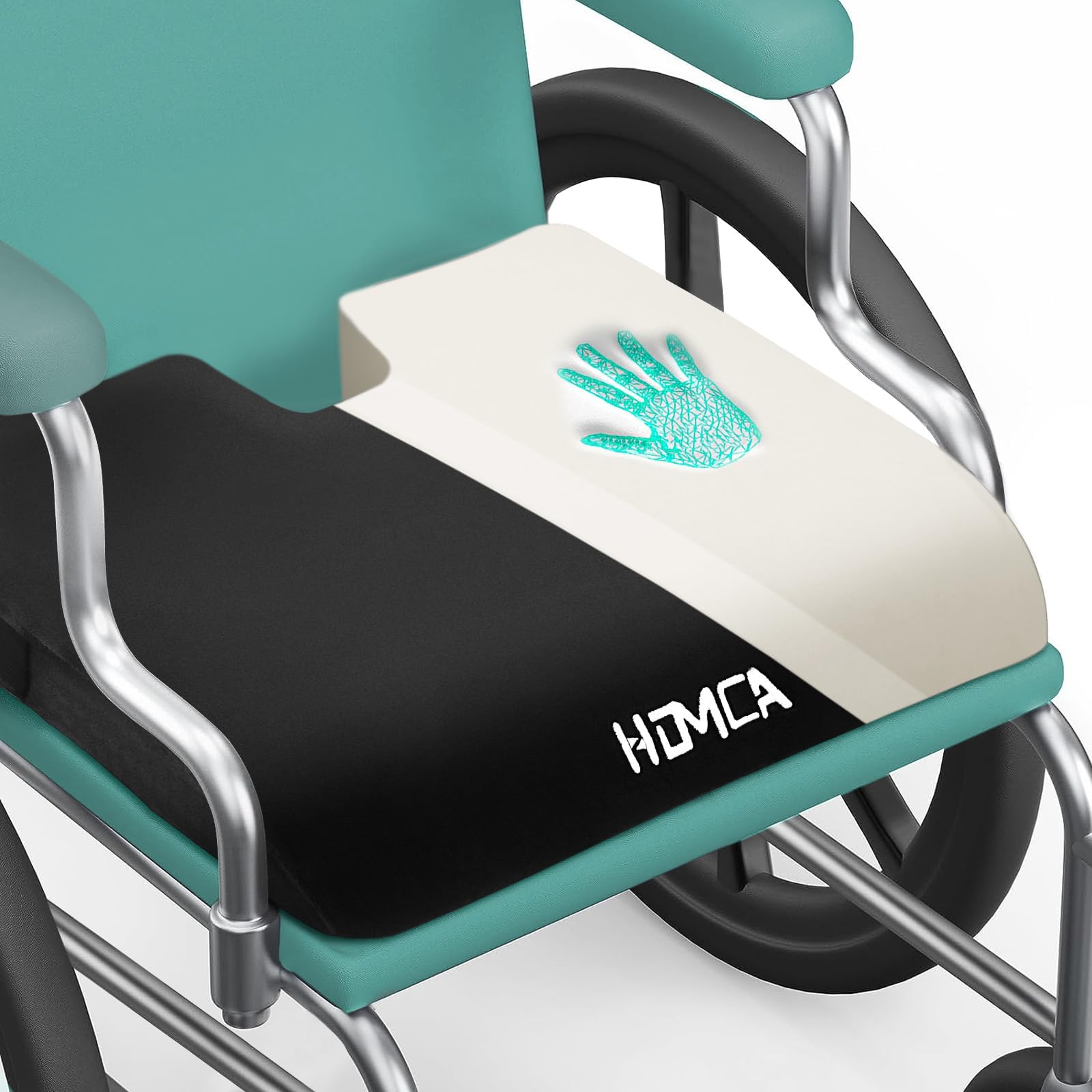 HOMCA Cojín Antiescaras Silla Ruedas Espuma Memoria, 40x45x7,5cm | Cojin Coxis Asiento para Oficina, Coche, Sofa, Hogar, Alivia Presiones de Piernas, Relajación y Confort