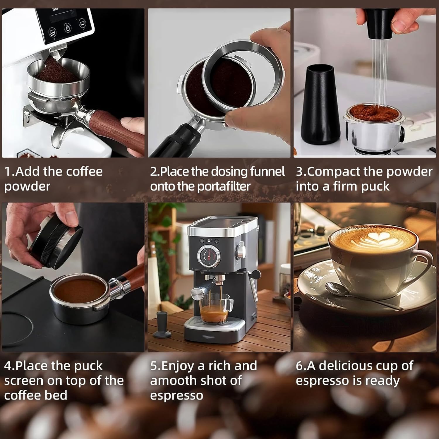 Juego de accesorios de espresso de 51 mm con herramienta WDT y embudo dosificador, se adapta a máquinas de espresso y portafiltros de 51 mm, herramientas de café barista (54 mm)
