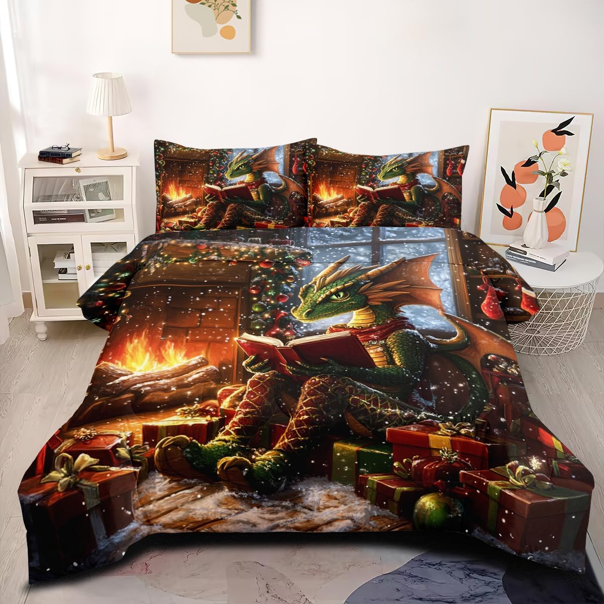 CCoutueChen King Size Christmas Comforter Set Christmas