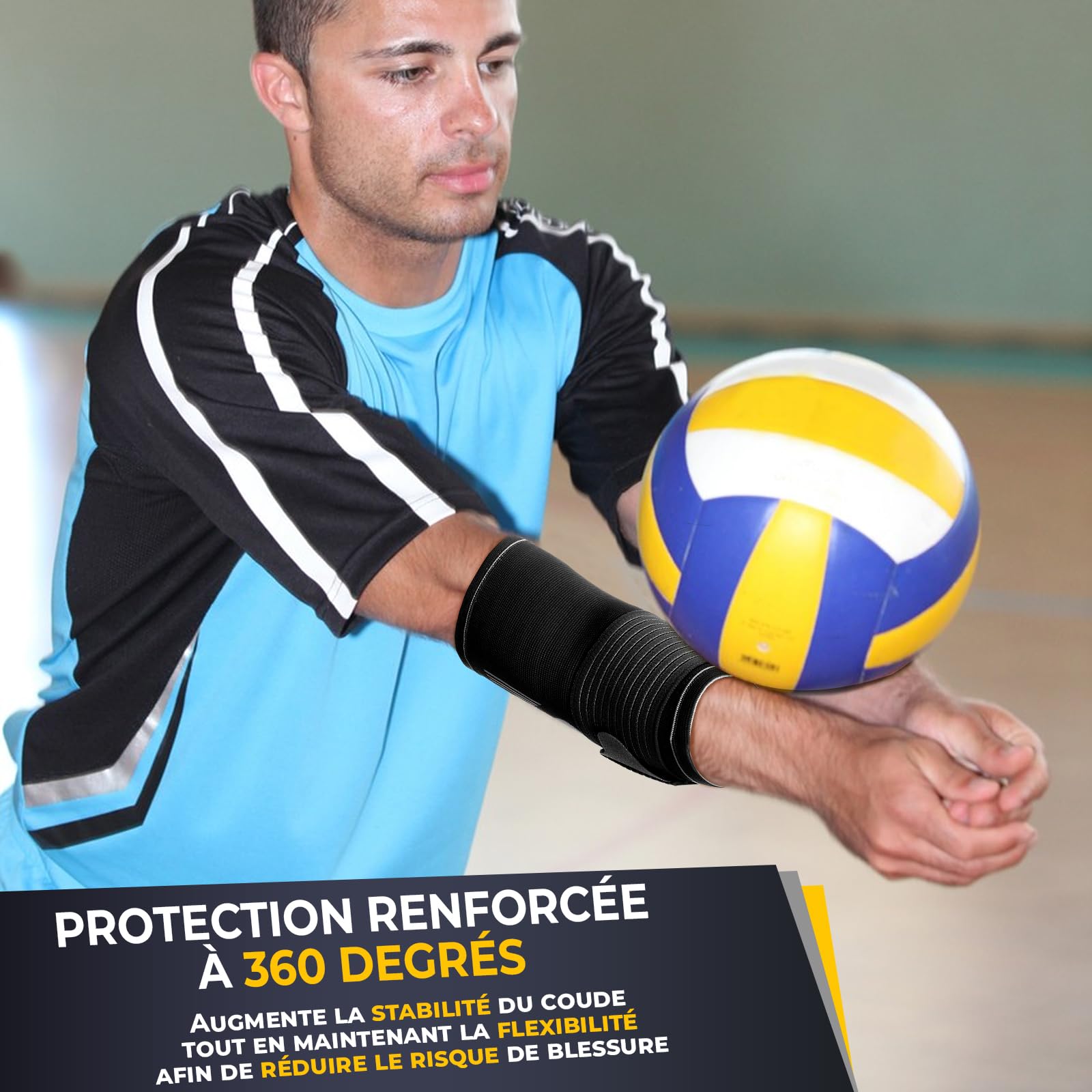 NEOtech Care Coudière - Compression AJUSTABLE - Légère, élastique, flexible, respirante - Protège-coude pour sport, tennis, golf (Noire, Taille M, 1 Paire)