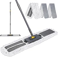 Vista 1 de 36" Commercial Dust Mops for Floor Cleaning, Masthome Professional Industrial Mop with 3 Pads, Heavy Duty Commercial Mop with 62'' Long Handle,Large
