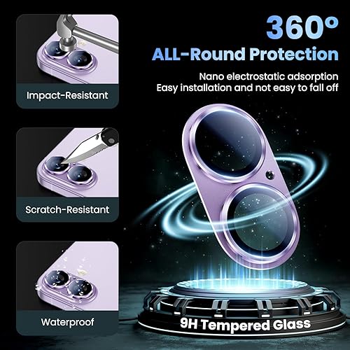 Vista 137 de Uyiton - Protector de lente de cámara de iPhone 13 Pro y 13 Pro Max, fuerte absorción, protección anticaídas, cubierta de cámara trasera, vidrio