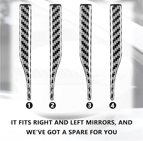 Miniatura 5 de 4 tiras anticolisión para espejo retrovisor de automóvil, calcomanías brillantes de fibra de carbono para decoraciones y protecciones, accesorios