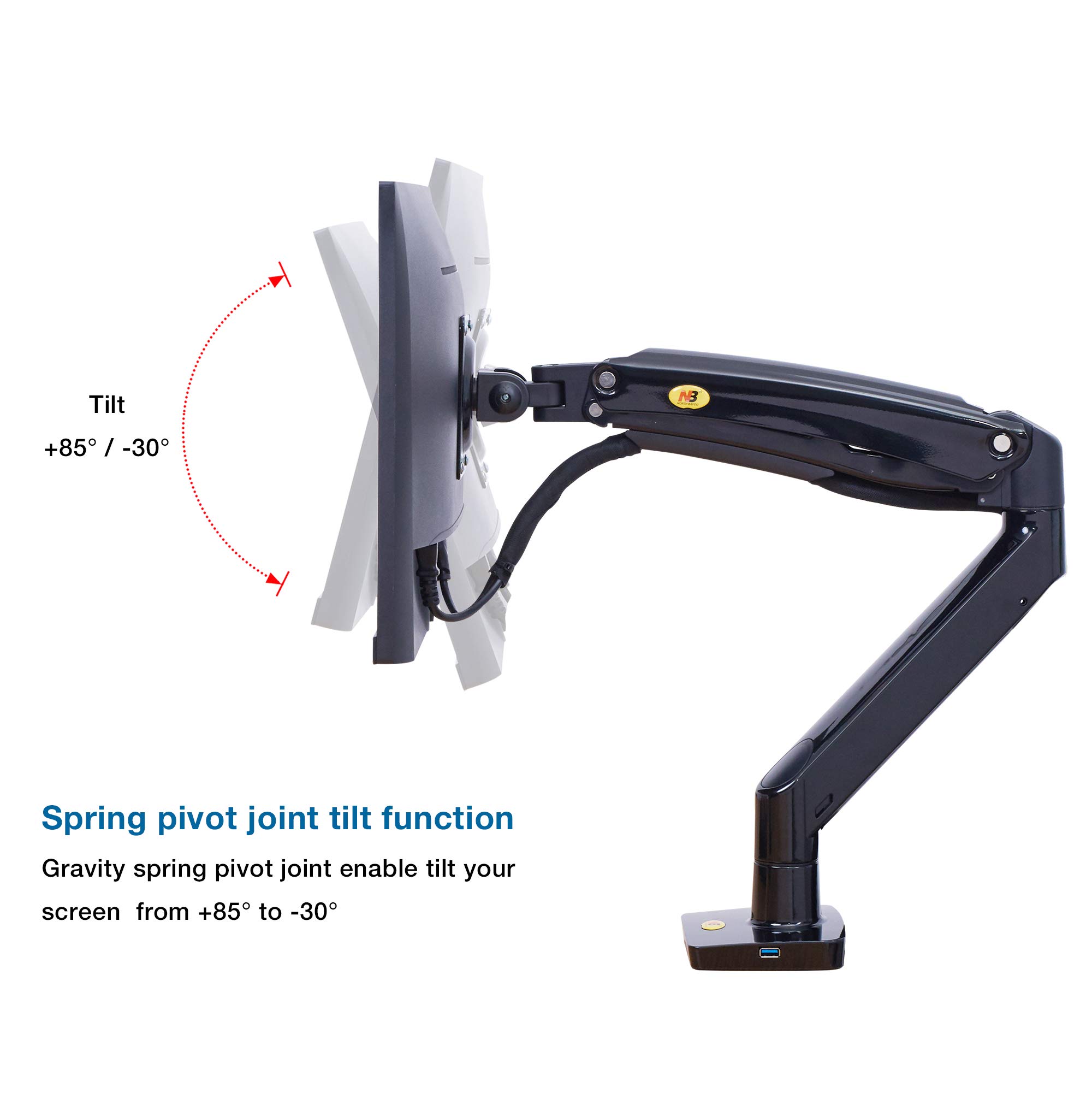 NB North Bayou Monitor Arm Desk Mount Ultra Wide Full Motion Swivel