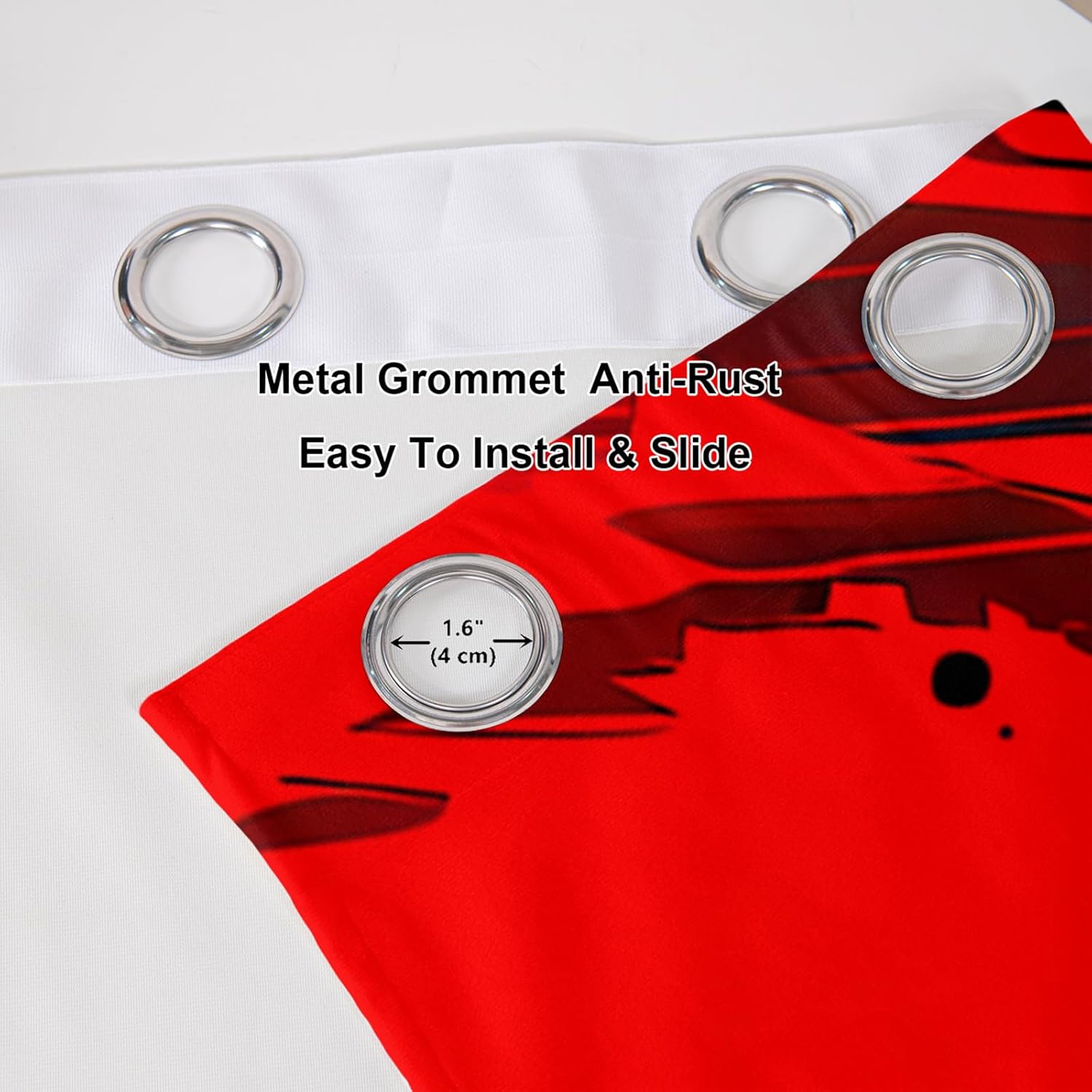 AILONEN Racing Car Window Curtain for Room, Red Black Extreme Sports Window Treatments Drapes 38" W x 54" H for Kids Boys,Speed Car Design 2 Panels