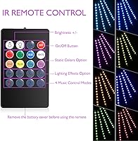 Vista 3 de Tira de luces LED para automóvil, 4 unidades de 48 luces LED USB para interiores, tira de luces multicolor de música para automóvil, kit