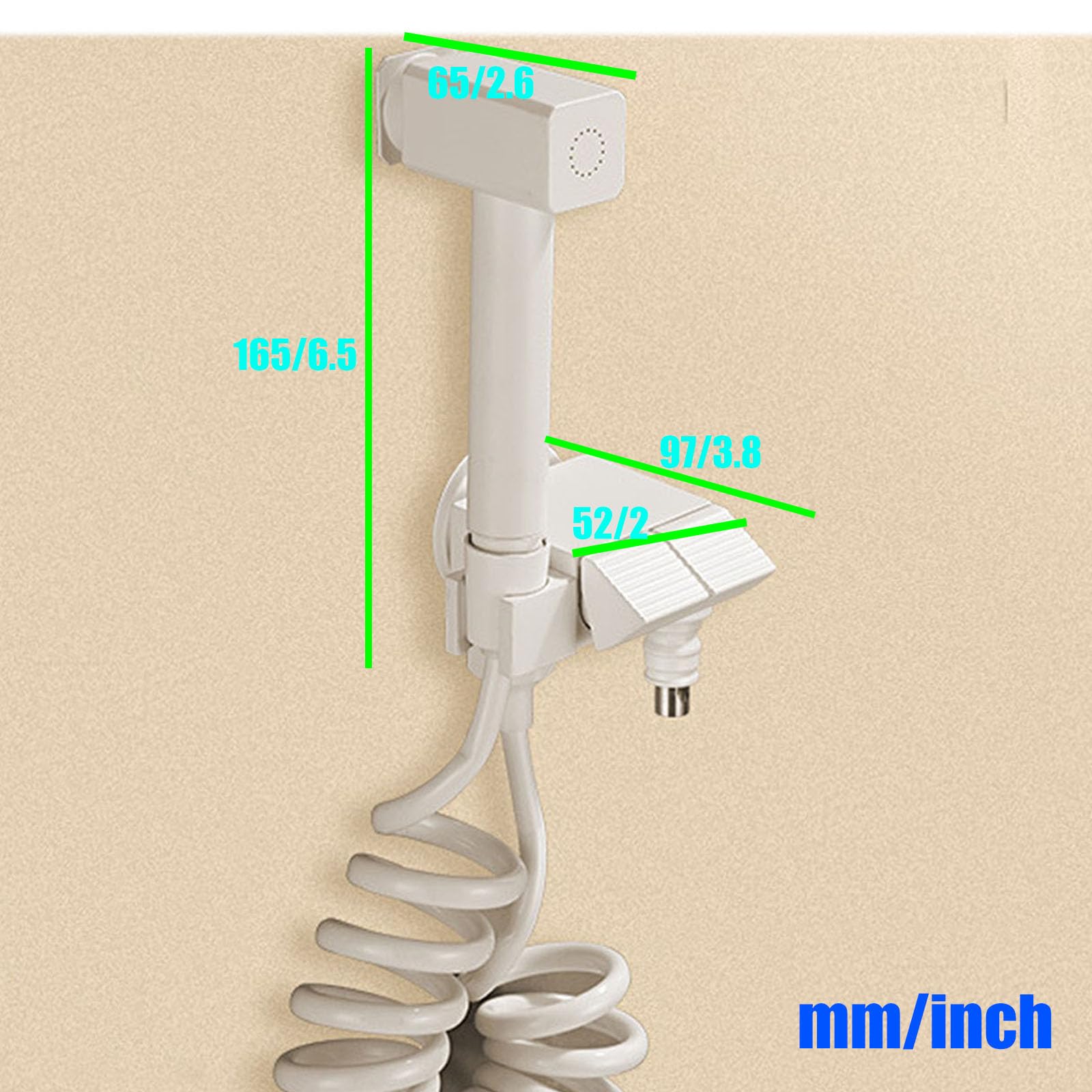 Rociador De Bidé De Mano Higiene Personal,Montado En La Pared Pulverizador De Inodoro De Mano con Manguera,Kit Ducha Higienica para WC,A:White,2