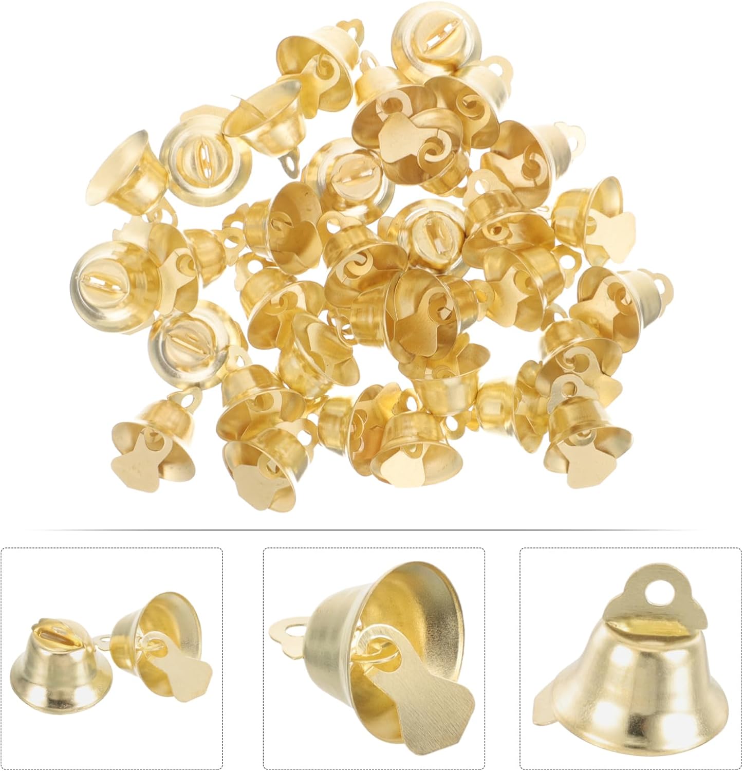 FAVOMOTO 100PCS Jingle Bell, Craft Bells Mini DIY Bells Decorative Small Metal Craft Hanging Pendant Supplies Ornaments for DIY Making Favor Decorating