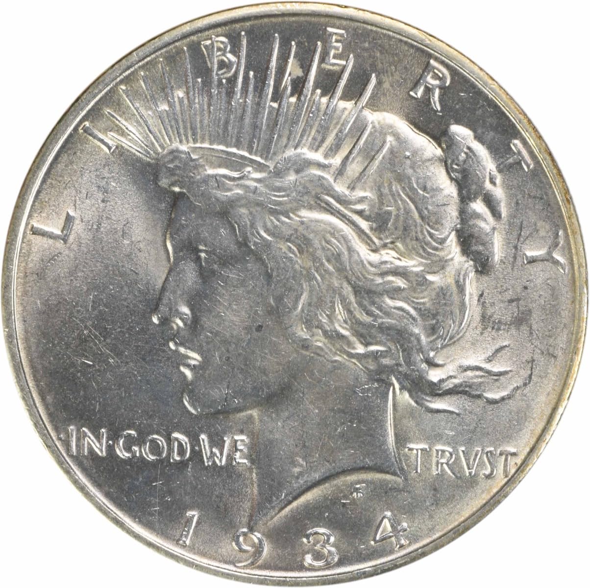 1934 D Peace Dollar Uncertified AU58