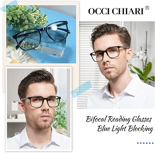 Miniatura 2 de OCCI CHIARI Lentes de lectura bifocales de transición para hombres XL con bloqueo de luz azul