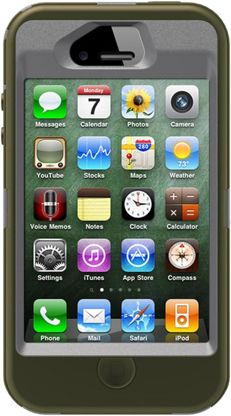Otterbox Defender Series Hybrid Case & Holster for iPhone 4 & 4S - Retail Packaging - Gunmetal Grey/Envy Green