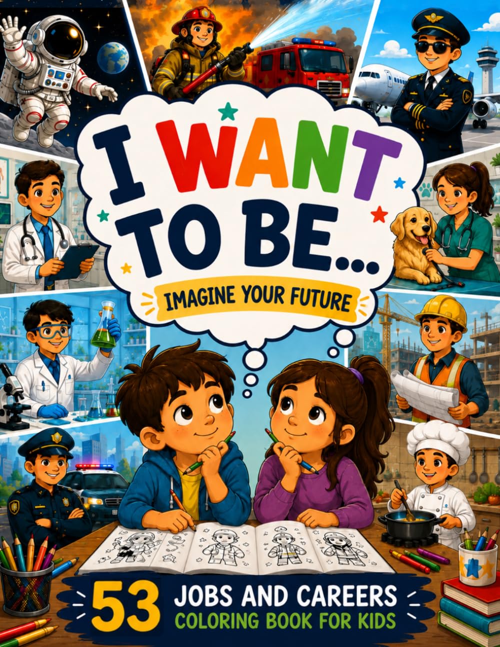 When I grow up I want to be... a jobs and careers coloring book: Featuring 53 careers and professions to color and explore
