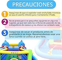 Vista 5 de Casa inflable de rebote con tobogán, estilo delfín, piscina con salpicaduras, doble cañón de agua, pared de escalada, soplador GFCI resistente