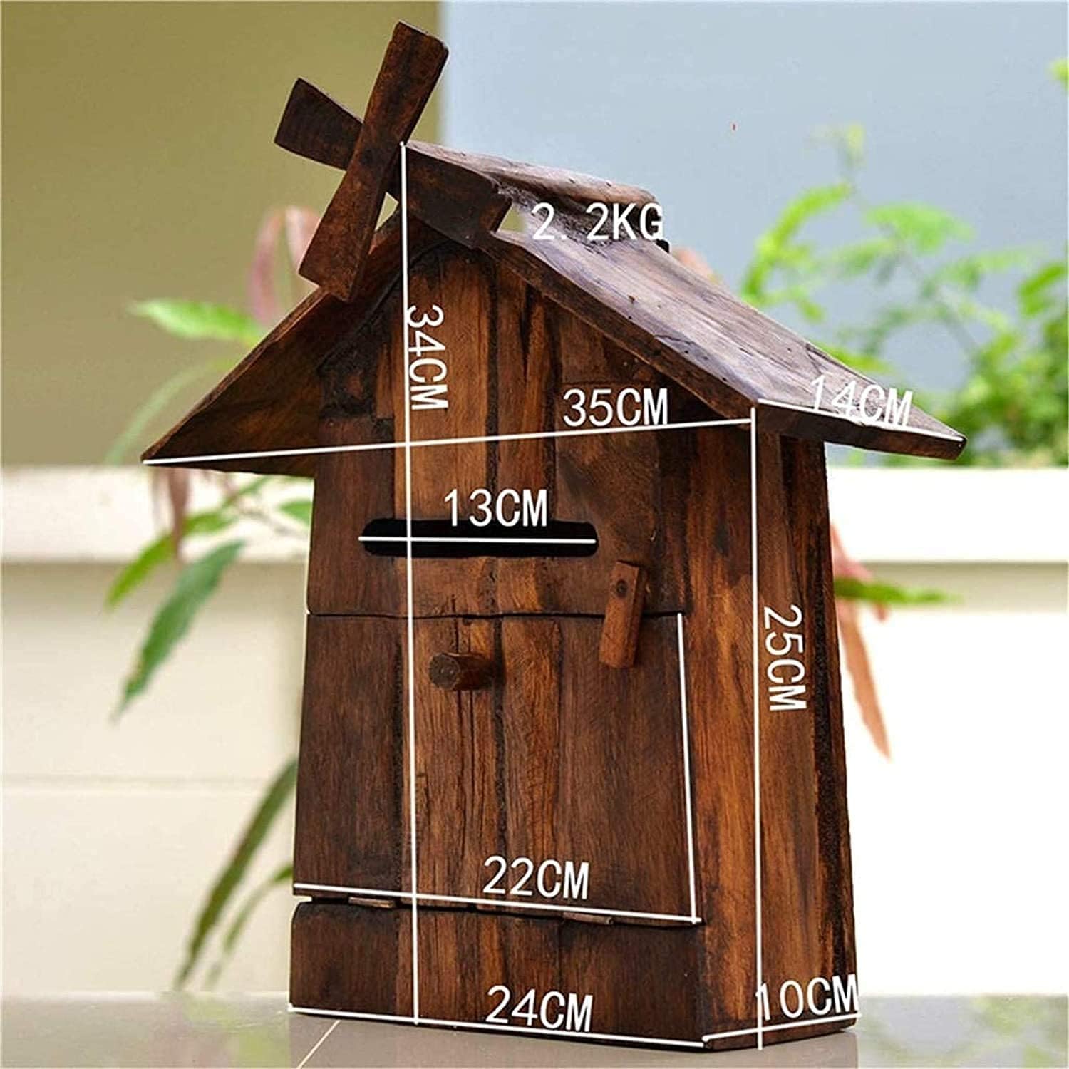 Wall Mount Mailboxes,Letterbox Mailbox Security Lock Box Mail Box Outdoor Home Improvement Retro Mail Box Mail Box Mail Box Parcel Box Delivery Box 831(Color:Brown;Size:24 * 10 * 34cm)