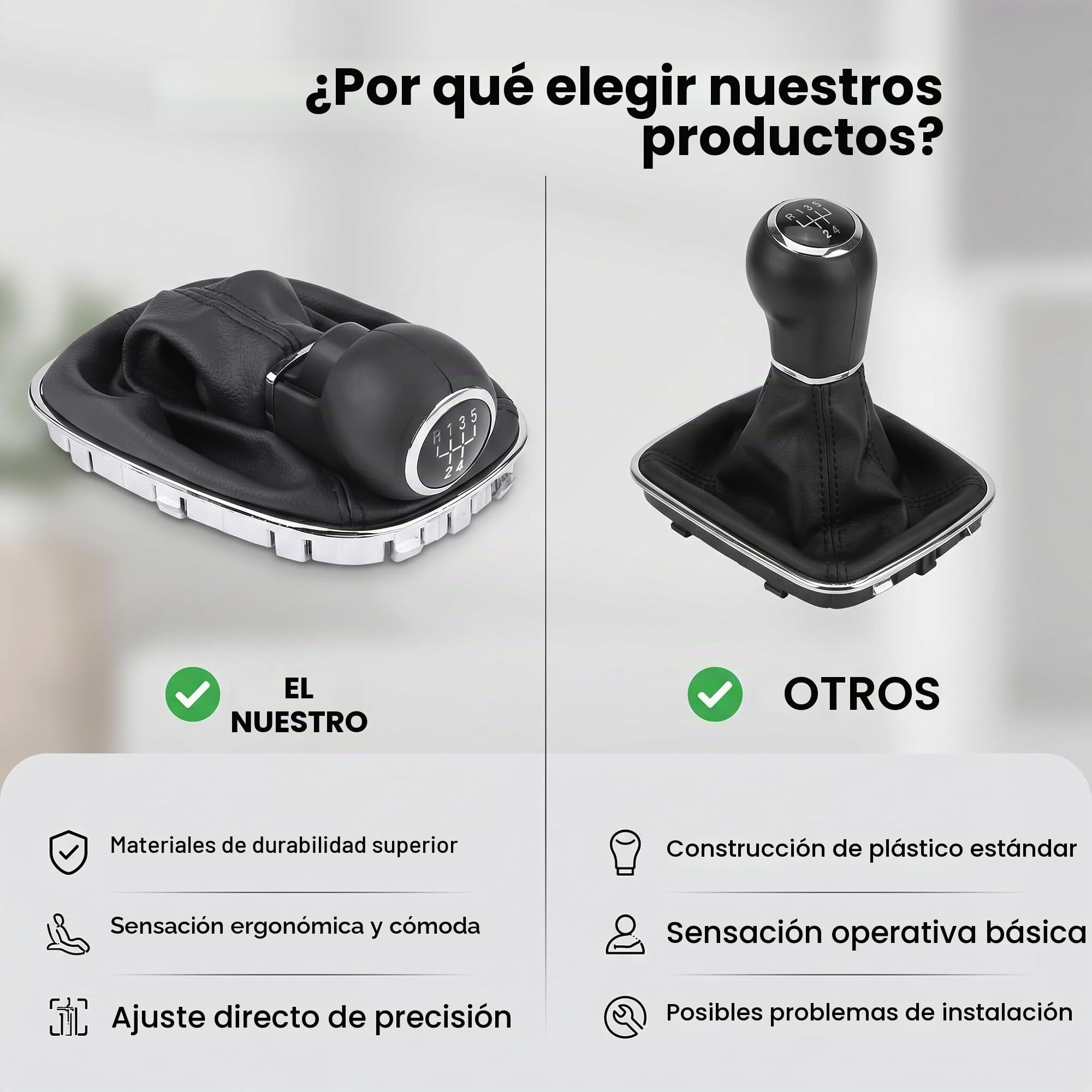 Pomo de palanca de cambios de 5 marchas, pomo de palanca de cambio de coche, funda para D 009140093 19276456