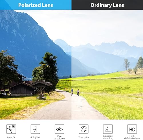 Miniatura 3 de DEECOZY Gafas de sol polarizadas para exteriores, pesca, ciclismo, viajes, cubierta abatible, protección UV, lentes de sol que se pueden enganchar