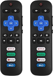 (Pack of 2) Replaced Remote Control Only for Roku TV Compatible with TCL Roku/Hisense Roku/Insignia Roku/JVC Roku/Onn Roku/Philips Roku/RCA Roku/Sharp Roku Series Smart TV (Not for Roku Stick and Box)