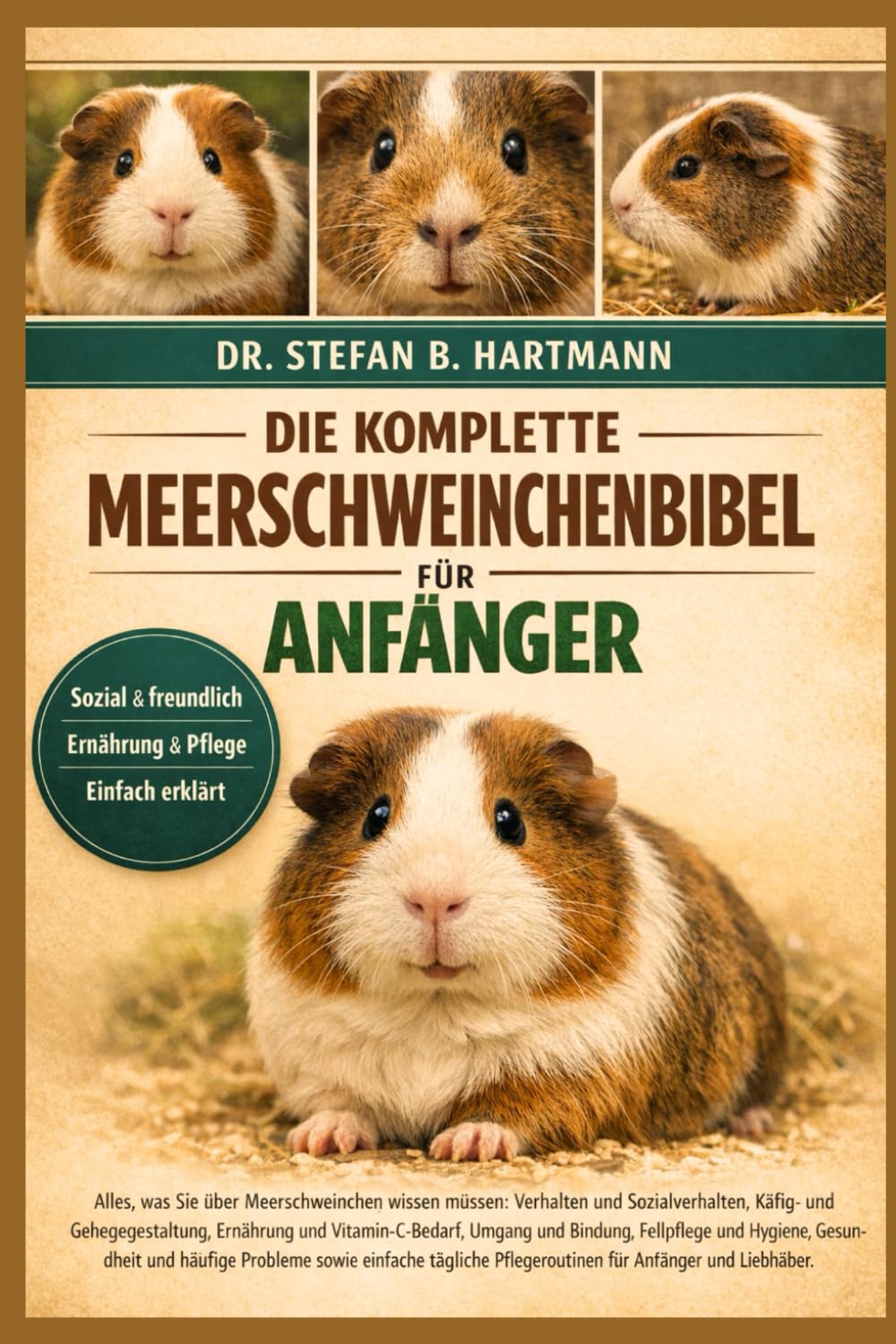 DIE KOMPLETTE MEERSCHWEINCHENBIBEL FÜR ANFÄNGER: Alles, was Sie über Meerschweinchen wissen müssen: Verhalten und Sozialverhalten, Käfig- und ... Pflegeroutinen für Anfänger und Liebhaber.