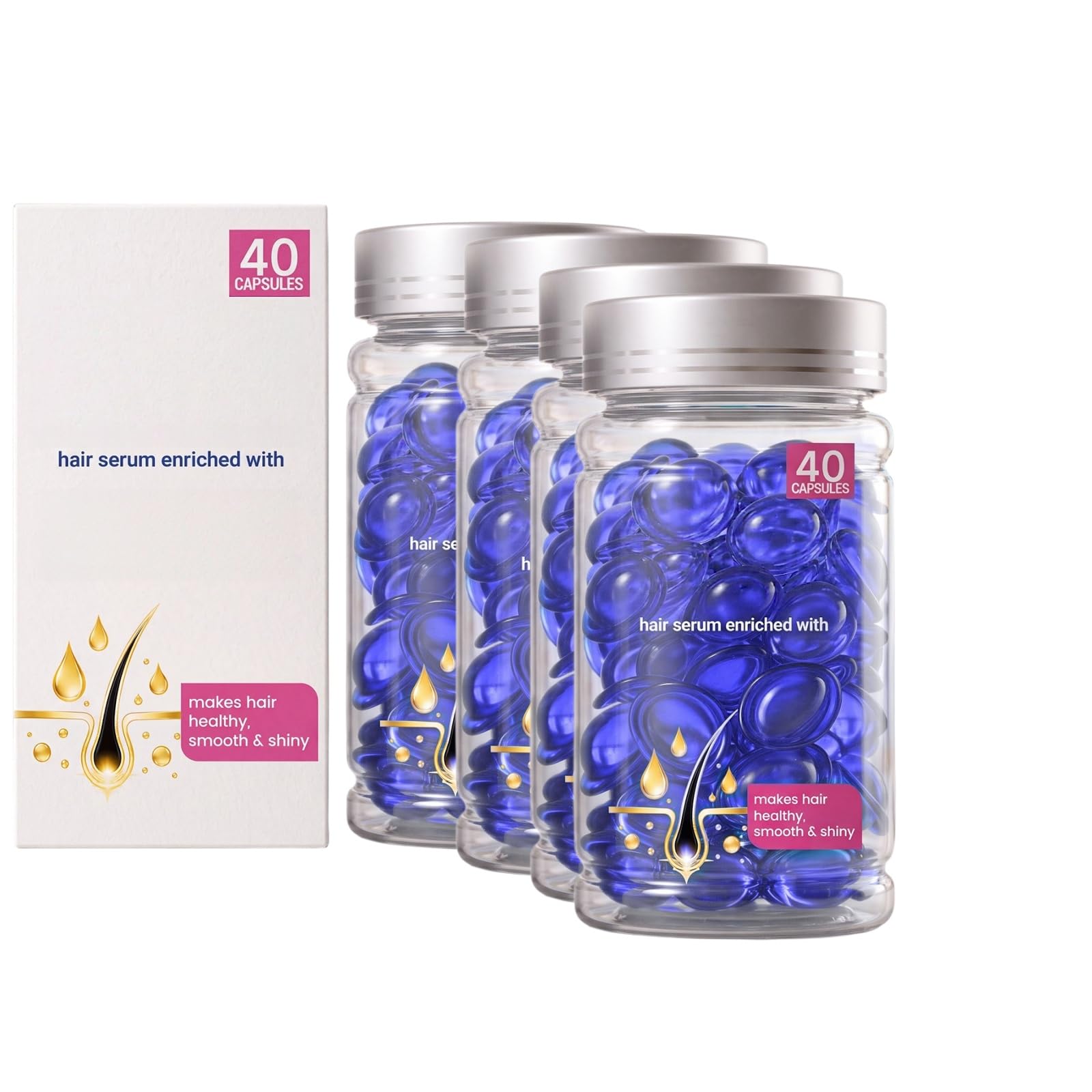 40 odżywczych kapsułek serum do włosów