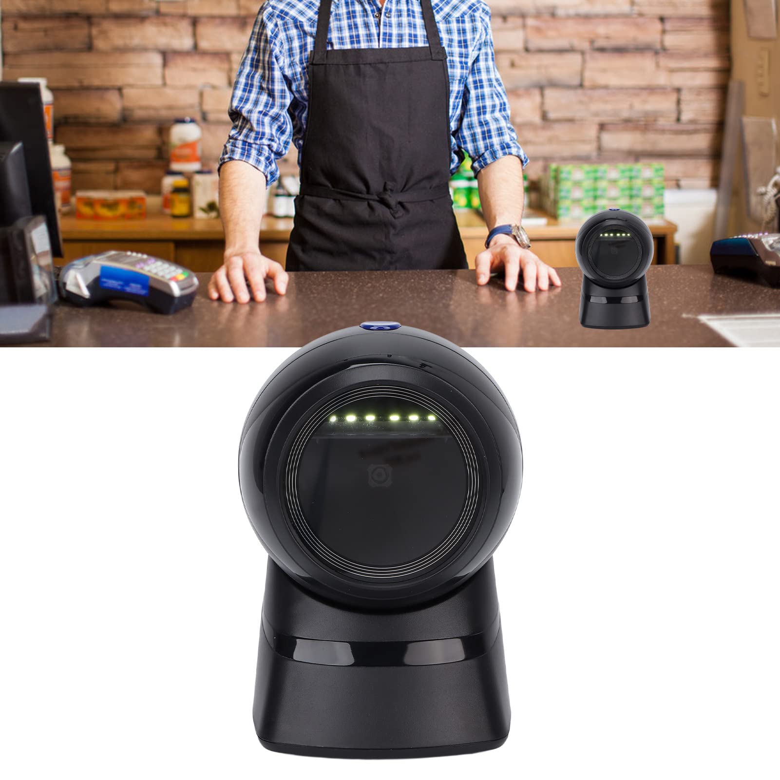 Wired Barcode Scanner Easy Connection High Sensitivity Desktop