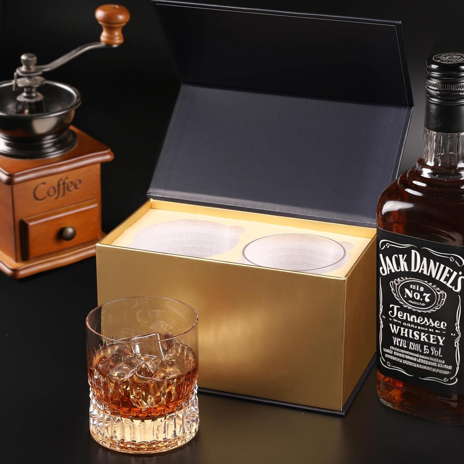 Hand Cut Crystal Whiskey Glasses Set of 2, Lead-Free Old Fashioned Glass with Heavy Base, 11oz Elegant Barware for Scotch, Bourbon, Brandy - Perfect for Men, Dad, Him - Image 5