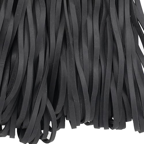 Miniatura 6 de AMUU Bandas de goma negras para papeleras de 8-33 galones, paquete grande de 120 piezas, tamaño #117B (17.8 cm x 0.32 cm) para papeleras grandes