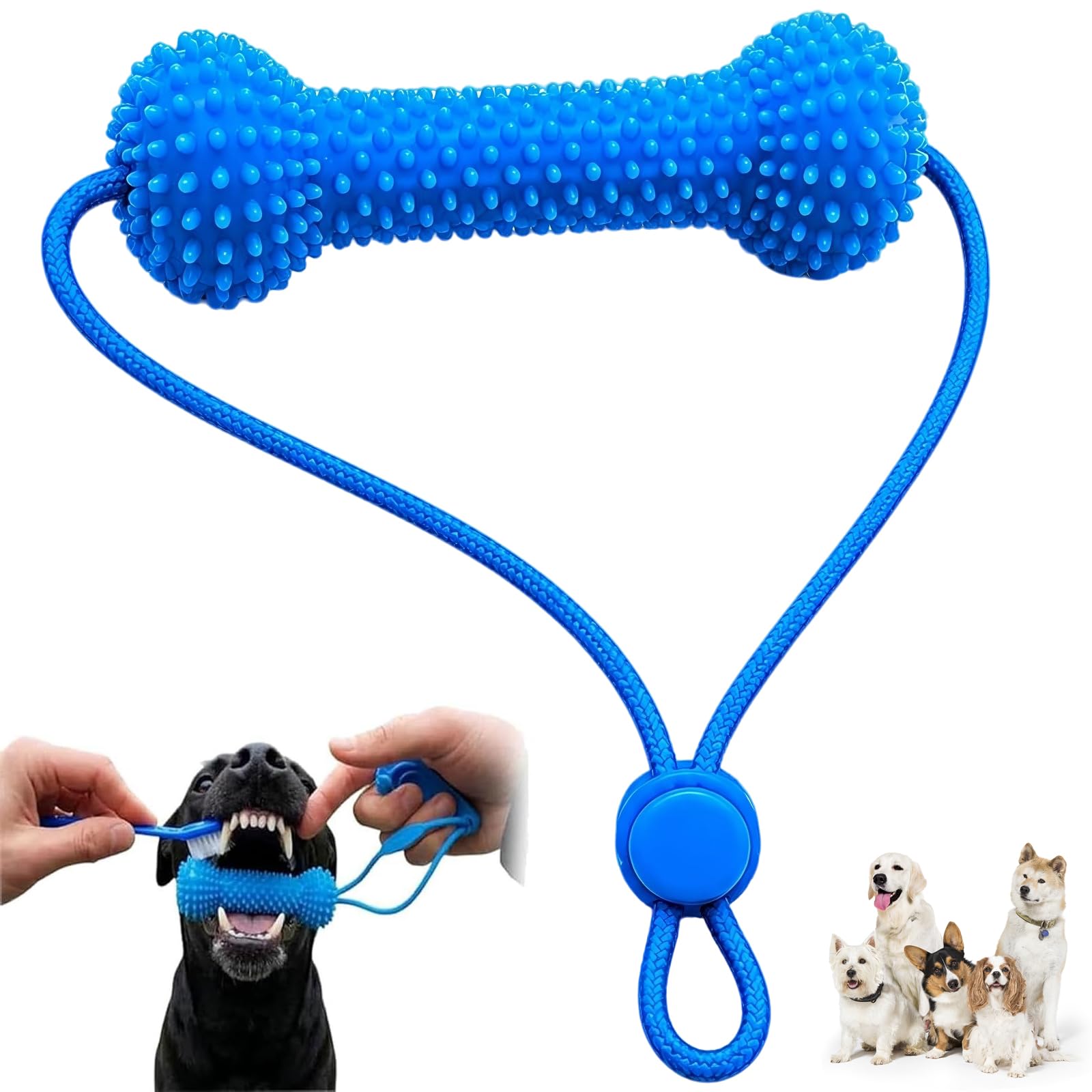 Dual Action Canine Dental Prop, Dog Dental Chew Toy for Teeth Brushing