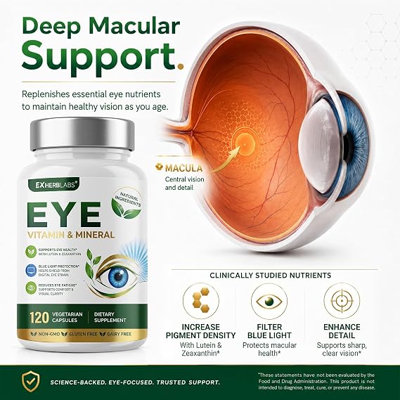 Lutein and Zeaxanthin Supplements, Eye Health Care, 120 Capsules