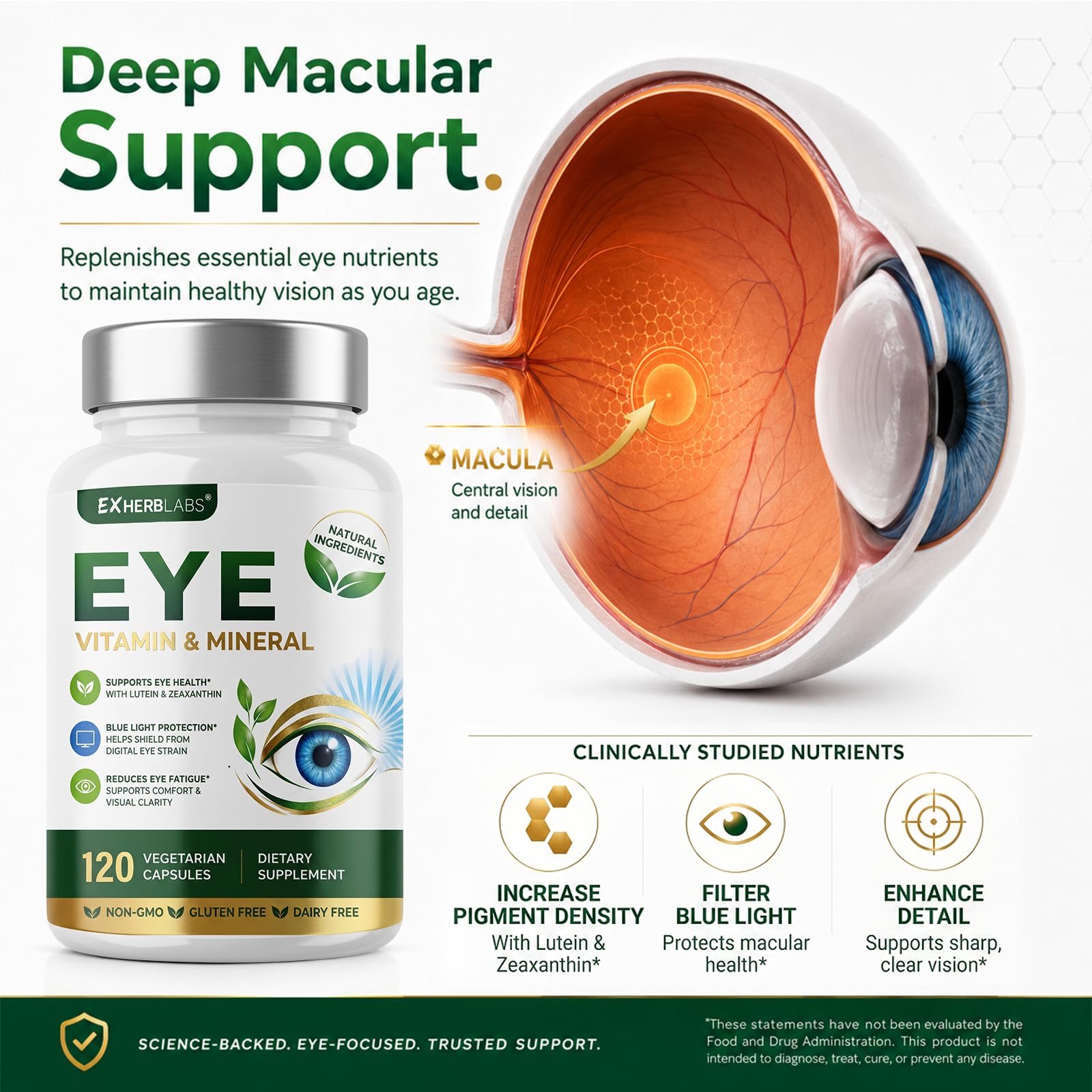 Lutein and Zeaxanthin Supplements, Eye Health Care, 120 Capsules — Amazon image 4