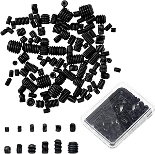 105Pcs Set Screws Assortment Kit, M3 M4 M5 M6 M8 for Daily Needs | 12 Sizes Metric Grub Screws, Set Screws for Repairing Bathroom Fixtures, Door Handles, Faucets, Furniture & DIY
