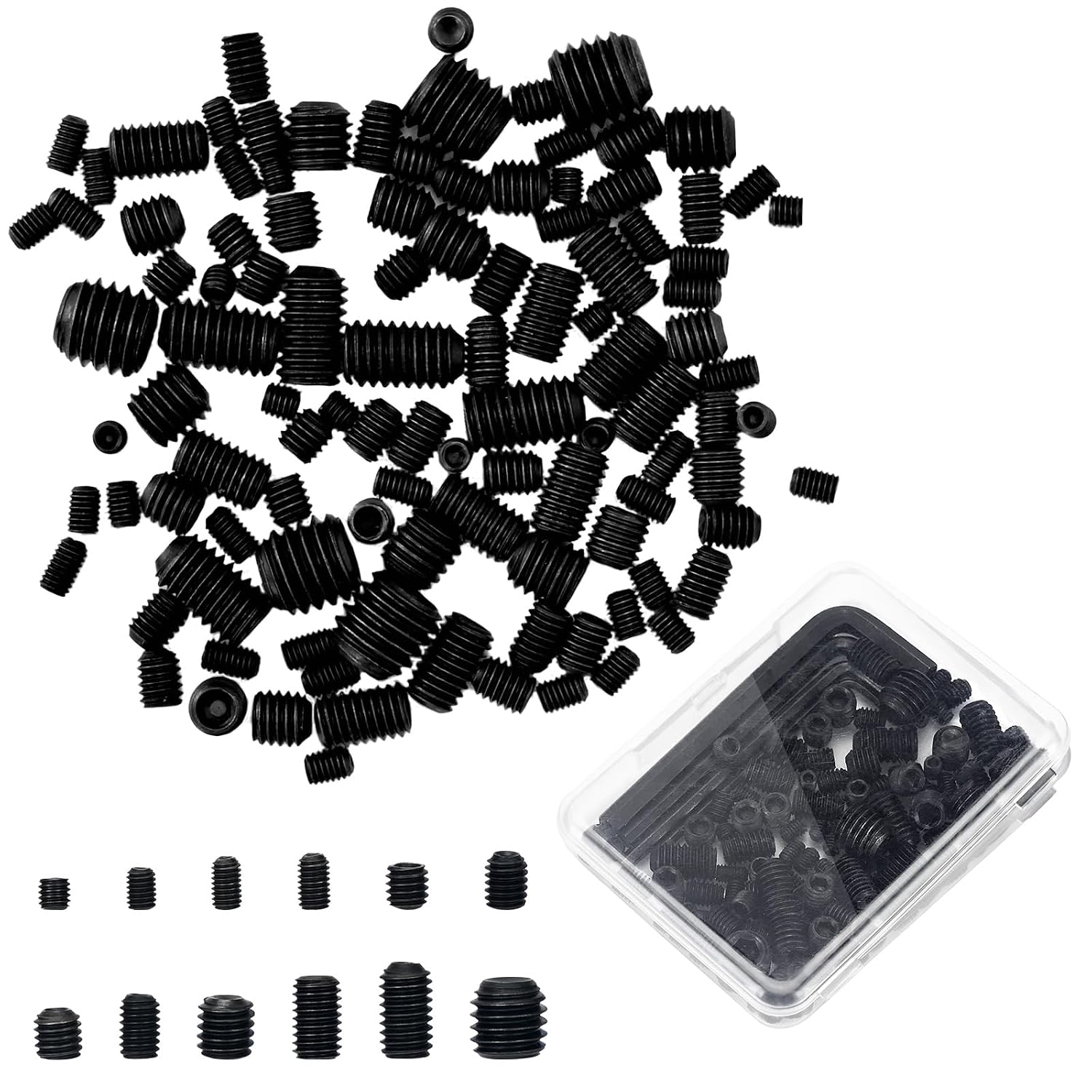 105Pcs Set Screws Assortment Kit, M3 M4 M5 M6 M8 for Daily Needs