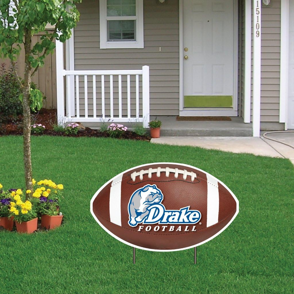 VictoryStore Yard Sign Outdoor Lawn Decorations: Drake University - Shaped Corrugated Plastic Yard Sign - w/ 2 E-Z Stakes - Design 2.