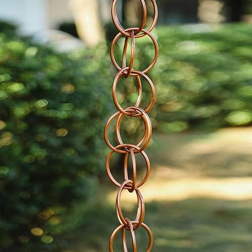 Miniatura 4 de Topadorn Cadena de lluvia decorativa de 8 pies, canal de cadena de canal de lluvia de 96 pulgadas, doble bucle de metal, cadenas de lluvia para