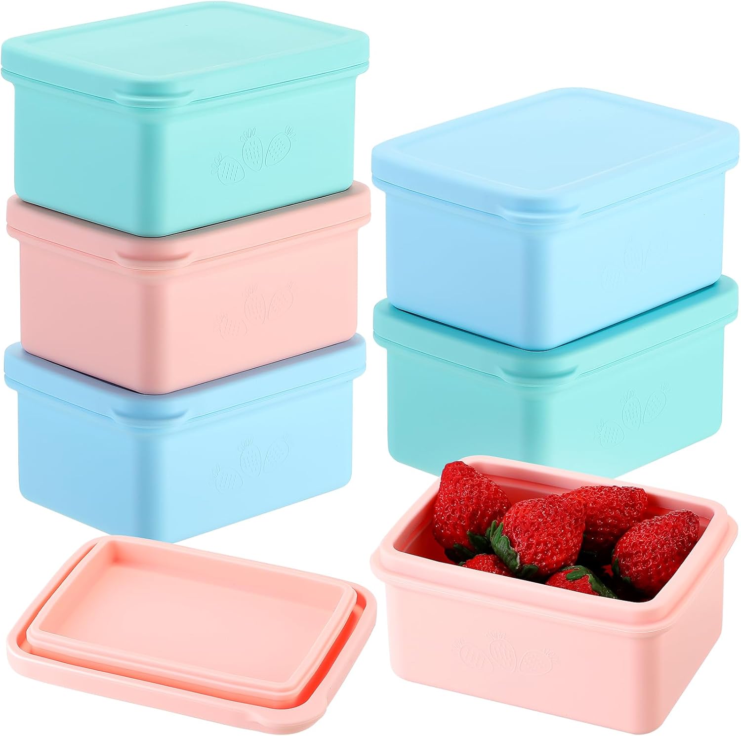 Suclain 6 Pcs Silicone Snack Containers for Kids 10 OZ