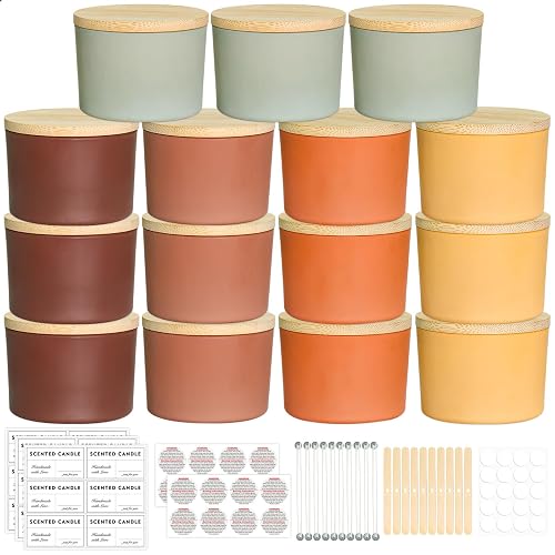 SUPMIND 4oz Fall Candle Jars 15 Pack, Small Wide Mouth