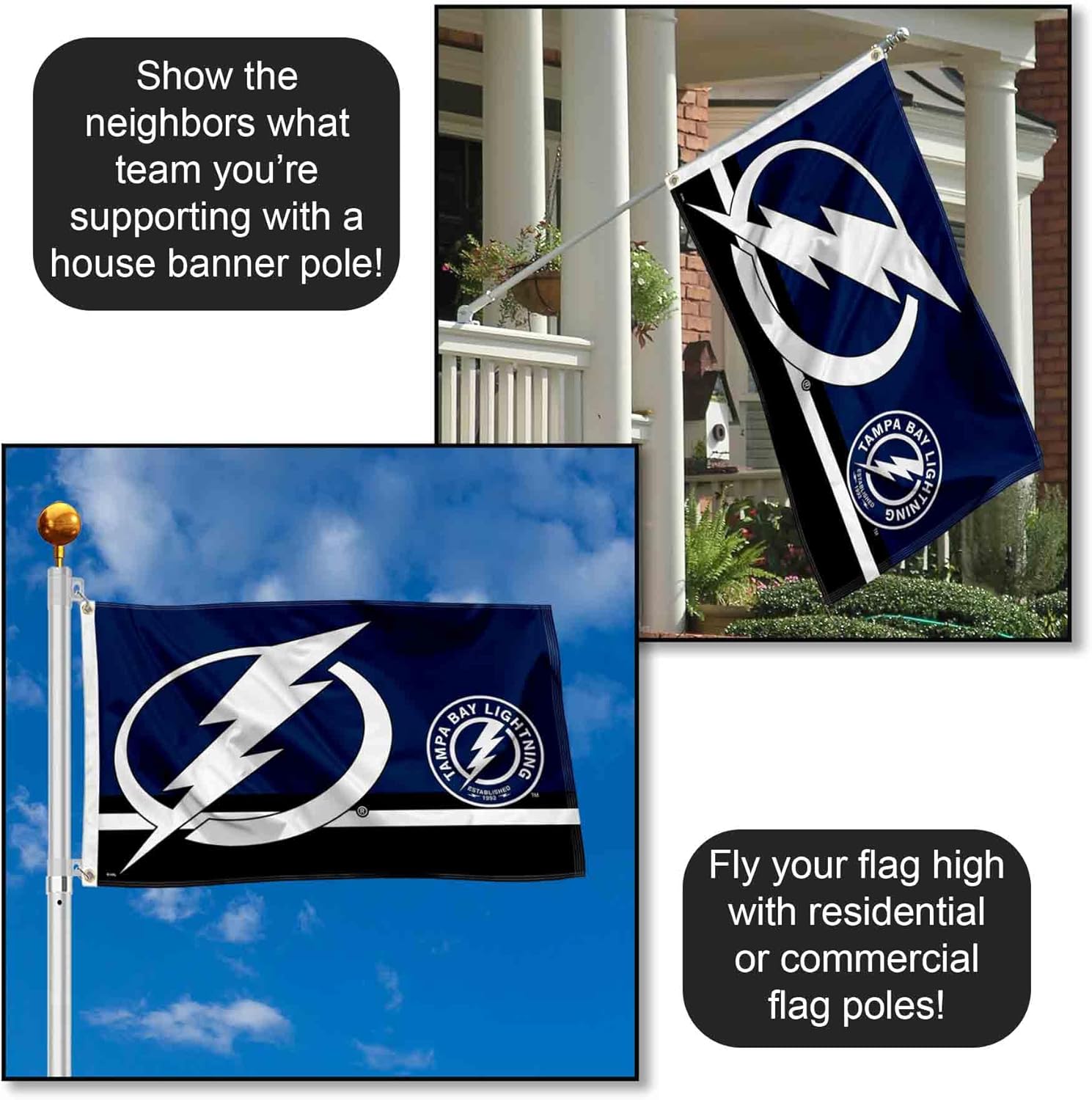 Tampa Bay Lightning Logo Insignia 3x5 Feet Banner Flag - Image 3