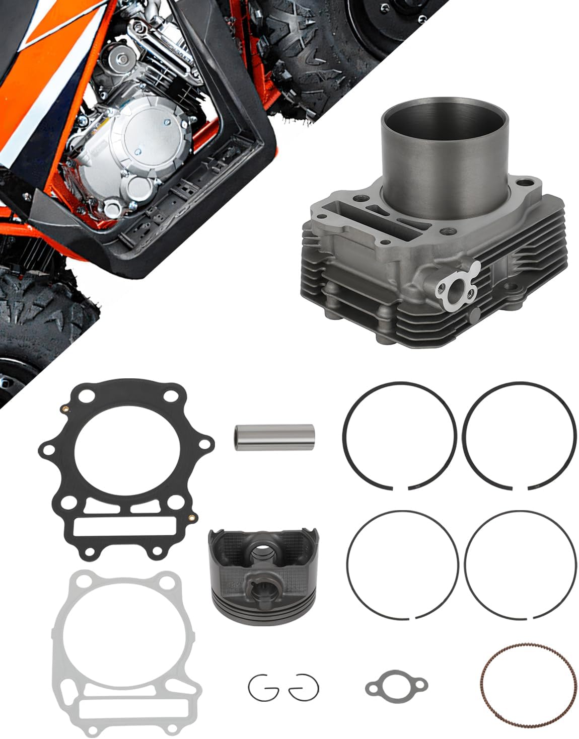 OCPTY Cylinder Piston Gasket Top End Kit 2002-2007 For Suzuki Eiger 400 King Quad 400 Cylinder Piston Ring Gasket OE 12100-38F21-050 12140-38F10