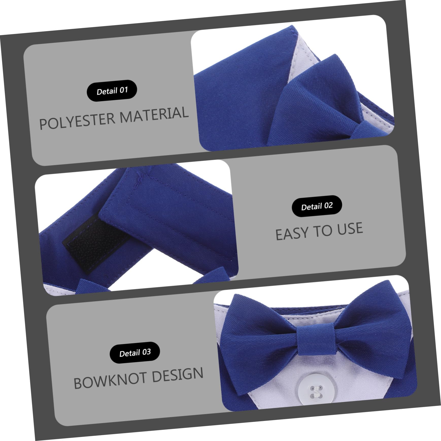 VICASKY 4 Pièces Bandana Chien Mariage Bleu XS Élégant pour Costume Animal Accessoire Fête Photo Protège Cou Propre et Bandanas pour Chiens