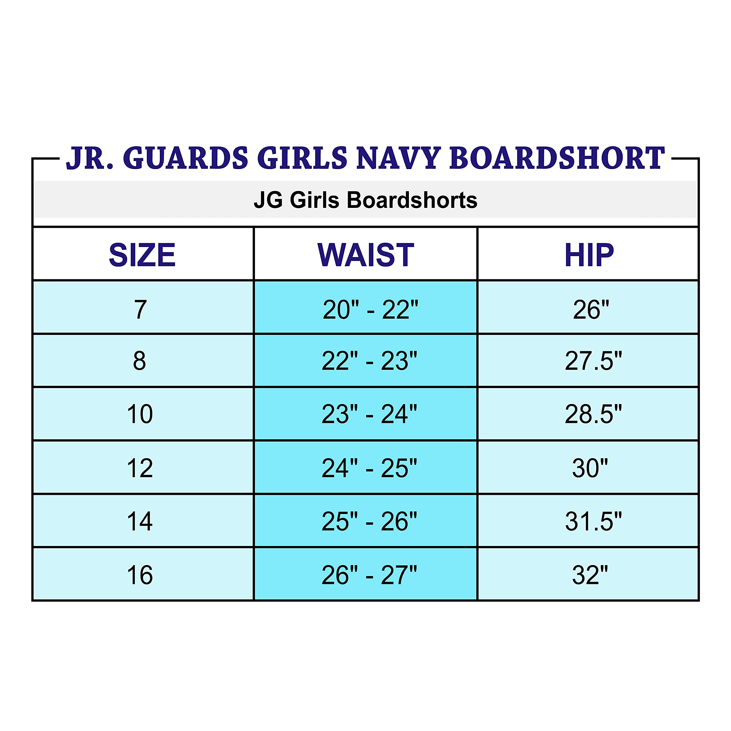 Junior Guard Little Girls Boardshorts Navy-12