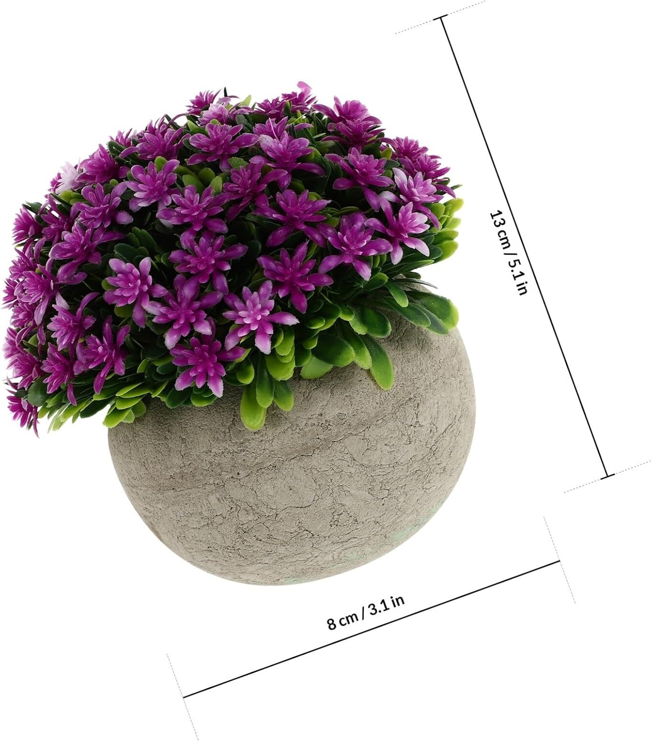 3pcs Biodegradable Pulp Mini Artificial Flower Bonsai Pots, Realistic Simulation Plant Decoration Set in Yellow, Purple, and White for Home and Office Décor